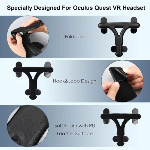 Vista 5 de CBDYWVR Head Strap Pad for Oculus Quest 3 Headset,PU Headband Replacement for Enhanced Support,Comfort VR Accessories (Black)