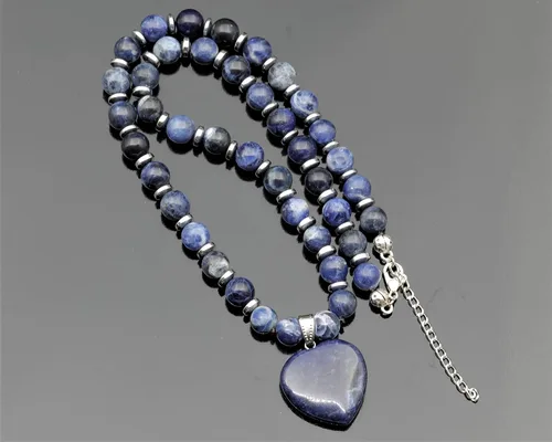 Vista 14 de Colgante de corazón de aventurina natural, Collar de cuentas de aventurina genuina, Collar de piedra verde, Collar de piedras preciosas, Cuentas