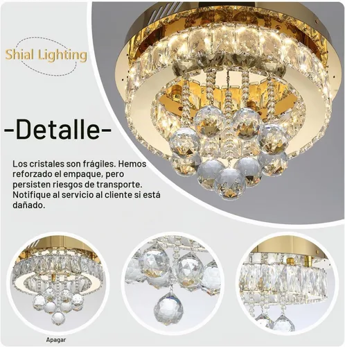 Vista 3 de Mini Lámpara de Araña Empotrada de 12" de Diámetro para Pasillo, Candelabros de Techo de Cristal para Comedor, Dormitorio, Sala de Estar, Entrada