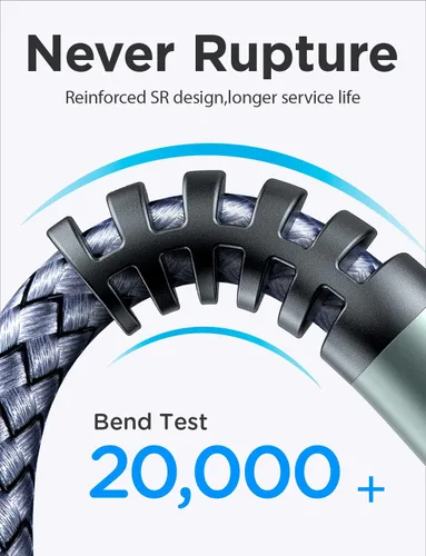 Vista 2 de AINOPE - Pack de 2 cables de extensión USB de alta velocidad USB 3.0, tipo A, macho a hembra. Cable de extensión de material trenzado resistente