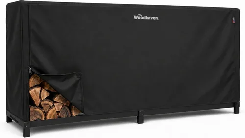 Vista 12 de Woodhaven Cubierta completa impermeable de 3 pies – Cubre 1/8 cable de leña al aire libre – Vinilo reforzado con correas de apertura frontal