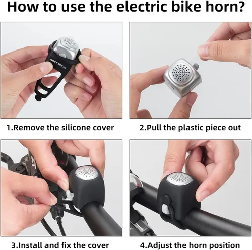 Vista 8 de ROCKBROS Electra - Campana de bicicleta eléctrica para bicicleta, cuernos de bicicleta, campanas de bicicleta resistentes al agua Loud Alert, 3