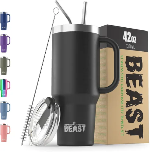 Vista 75 de Beast Vaso de 10 oz de Acero Inoxidable con Aislamiento al Vacío para Café y Hielo de Doble Pared Termo de Viaje (Blanco Ártico)