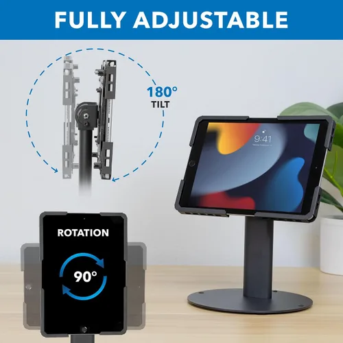 Vista 3 de Mount-It! Soporte universal para tableta con inclinación, soporte de quiosco antirrobo para iPad POS de venta al por menor, compatible con tabletas