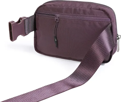 Vista 3 de ODODOS Minicangurera unisex con correa ajustable, para entrenamiento, correr, viajes o senderismo, Ciruela