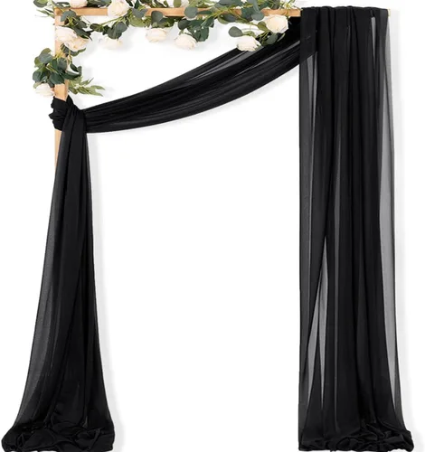 Vista 36 de MLMC 1 panel de tela para arco de boda azul bebé, 29 x 20 pies, cortinas de gasa extralargas transparentes de 6.6 yardas, paneles de cortinas