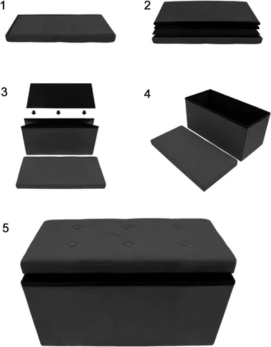Vista 8 de Sorbus – Banco otomano plegable, De Almacenamiento Con Tapa – perfecto para juguetes y zapatos, Otomano, asiento, reposapiés, color contemporáneo