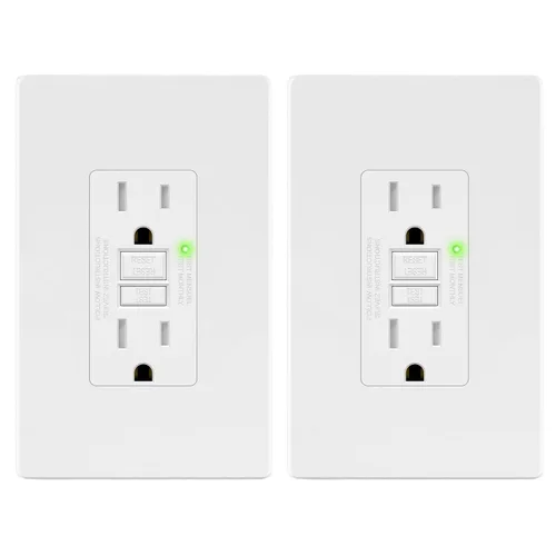 Vista 24 de LIDER GFCI Outlet 15Amp, autocomprobación resistente a manipulaciones Dorado