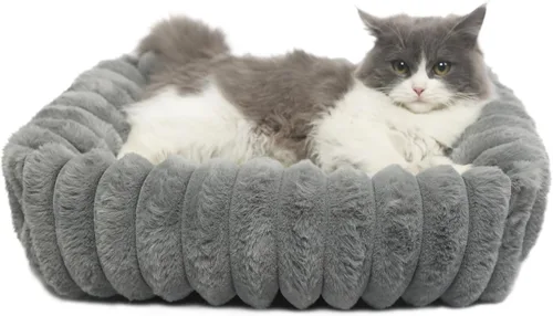 Vista 8 de Tiny Pet Bed for Extra Small Dogs & Cats, Square Washable 18x14 Cat Bed with High Sides, Rectangle Calming Cat Beds for Indoor Kittens and Puppy