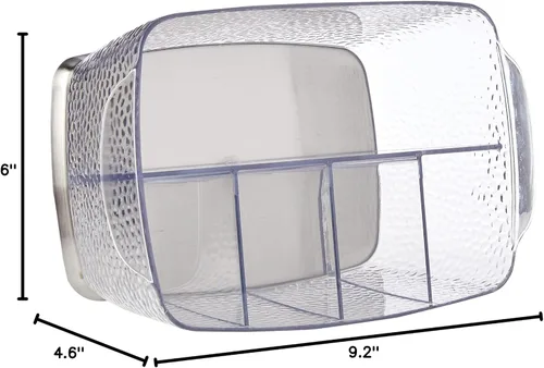 Vista 4 de InterDesign Rain organizador de cosméticos Soporte para cubiertos, almacenamiento de encimera de cocina, comedor, patio al aire libre, mesas