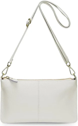 Vista 2 de YALUXE Clutch Wristlet - Cartera de piel auténtica con bloqueo RFID y cadena de hombro