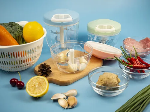Vista 6 de Manual Food Chopper Hand Pull Chopper Veggies Processor for Onions, Peppers, Carrots, Nuts, Kitchen Gadget by KAUKKO (900ml/3.5 Cup)