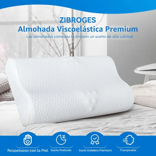 Vista 7 de Almohada cervical para el cuello para aliviar el dolor, almohada refrescante ajustable de tamaño Queen para dormir, almohadas de espuma