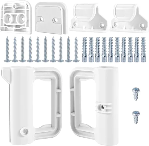 Vista 8 de Kit de piezas de repuesto para puerta de bebé, kit de montaje en pared para barrera de seguridad para bebés, accesorios para perros con soportes
