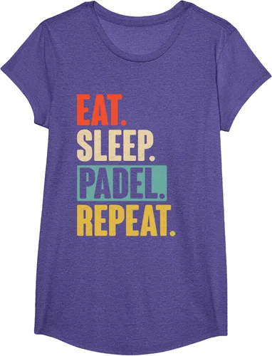 Vista 19 de Eat Sleep Padel Repeat - Camiseta de pádel retro vintage, Negro