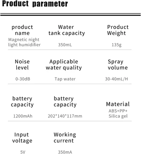 Vista 2 de Humidificadores para dormitorio, humidificador de 11.8 fl oz, humidificador recargable por USB, generador de niebla de aire inalámbrico, difusor