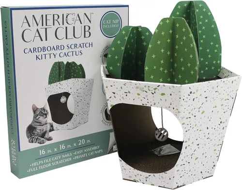 Vista 8 de American Cat Club Casa navideña para gatos y rascador para gatos con hierba gatera incluida