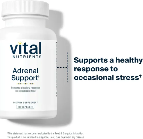 Vista 3 de Vital Nutrients Apoyo suprarrenal Suplementos de apoyo suprarrenal para la función de las glándulas y el manejo del cortisol Apoya los niveles