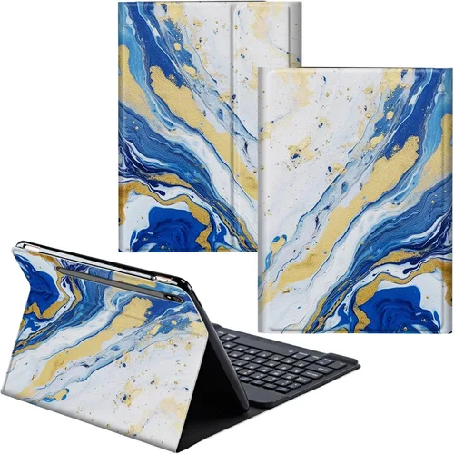Vista 85 de Funda para Samsung Galaxy Tab S6 Lite 2022/2020 Teclado Inalámbrico Desmontable y Cubierta De Soporte De Cuero PU Funda Protectora Para Samsung