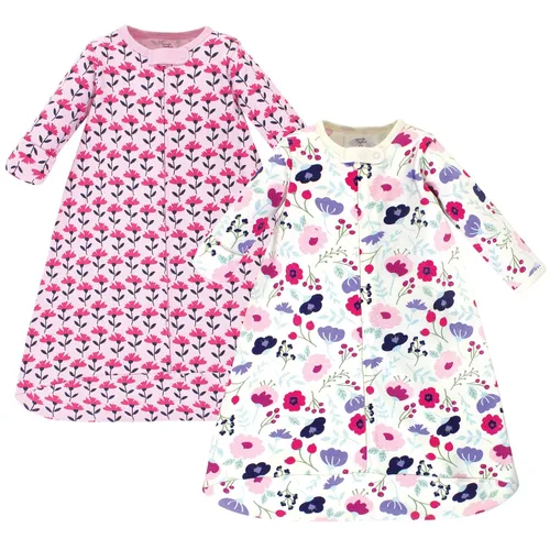 Vista 3 de Touched by Nature Saco de dormir unisex de algodón orgánico de manga larga para bebé, manta, mariposas brillantes, 0-3 meses Bright Butterflies