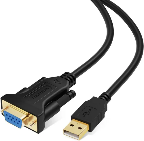 Vista 11 de CableCreation Adaptador USB a serie RS232 con chip PL2303, cable convertidor USB a DB9 pin hembra de 3.3 pies para caja registradora, módem