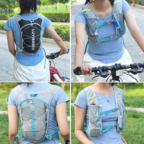 Vista 7 de Azarxis Hiking Hydration Pack 5L Running Backpack Daypack Vest with 2L Water Bladder for Women Men Cycling Biking Trail Race