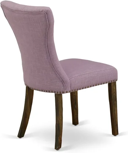 Vista 12 de East West Furniture F2GA5-740 - Juego de mesa de cocina de 5 piezas para 4 personas, incluye una mesa de comedor redonda con pedestal y 4 sillas