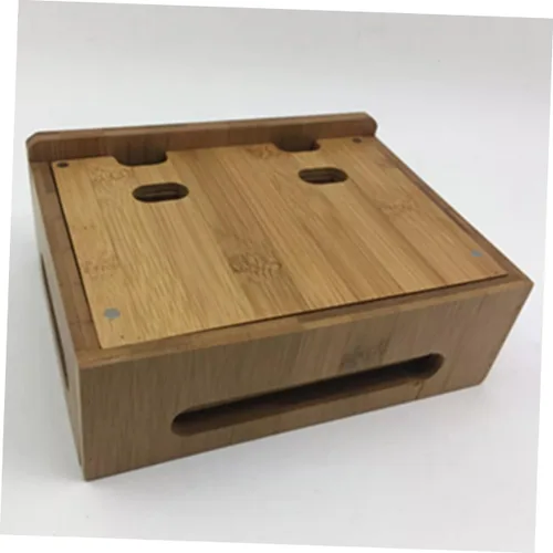 Vista 2 de Soporte ergonómico para teléfono para tableta, base de teléfono de madera para oficina para amigos