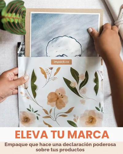 Vista 4 de Impack - Paquete de 25 sobres de polietileno de 10 x 13 pulgadas, bolsas de envío biodegradables para ropa, sobres de correo autoadhesivos Camelia