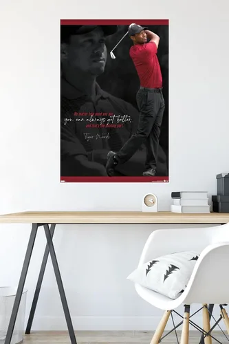 Vista 4 de Trends International Tiger Woods - Póster de pared con texto en inglés "Always Get Better", 22.37 x 34.00 pulgadas, versión premium sin marco