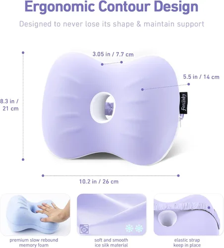 Vista 5 de Almohada de rodilla para personas que duermen de lado, almohada suave de alineación de la columna vertebral, almohadas de espuma viscoelástica