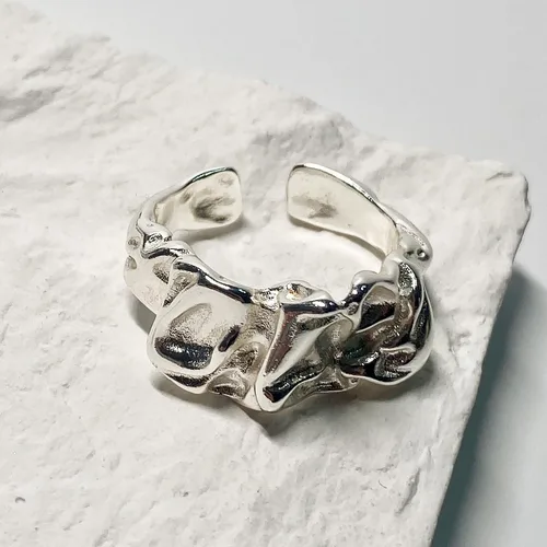 Vista 17 de Anillos de banda ancha de plata de ley 925 vintage hechos a mano para mujeres/hombres, anillo ajustable para el pulgar