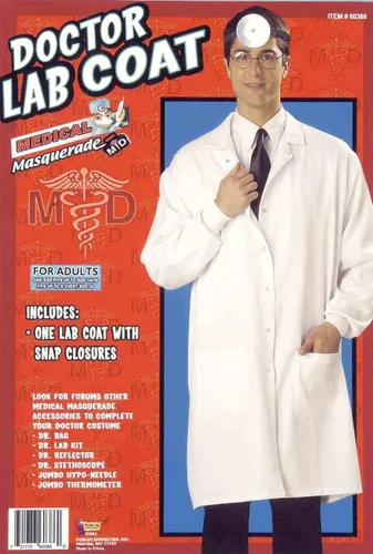 Vista 2 de Ambo Doctor para hombre, disfraz de Forum Novelties, Estándar, Blanco
