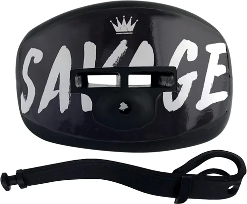 Vista 13 de Damage Control - Protector bucal para deportes, boquilla para chupete, protector bucal de fútbol con correa de casco, protege los dientes