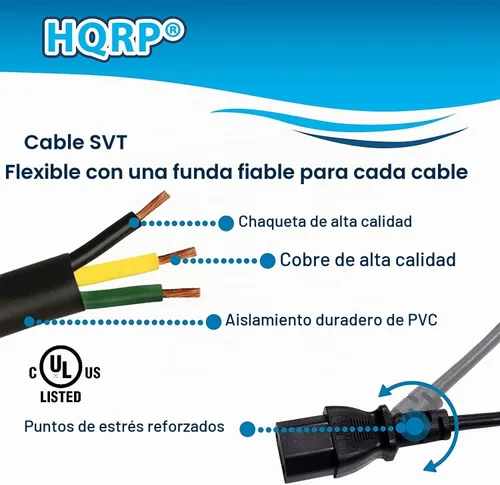 Vista 5 de HQRP Cable de alimentación de CA de repuesto 16 AWG 2 cables con certificación UL, compatible con Makita 664265-4 LS1011 LS1020 LS1030 LS1000 Cable