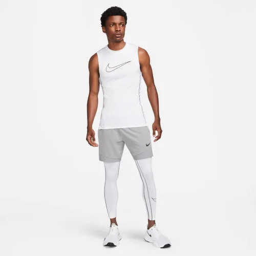 Vista 6 de Nike Pro Dri-FIT - Camiseta sin mangas para hombre, ajuste ajustado, talla XL, color blanco, Blanco