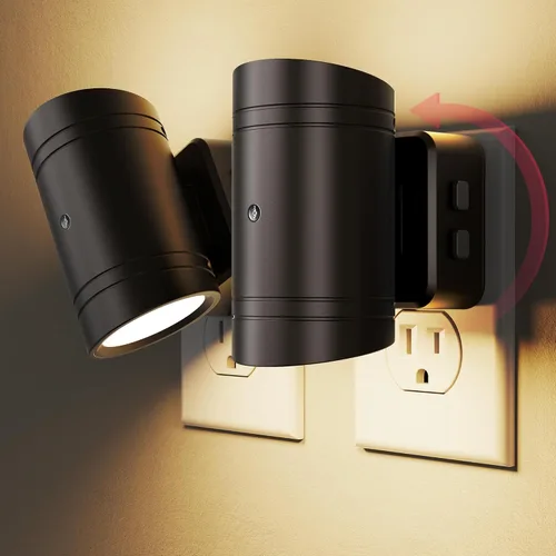 Vista 7 de Briignite - Luces nocturnas led enchufables, 3CCT, sensor de anochecer a amanecer, de 3000 K, regulable para pasillo, dormitorio, escalera, paquete
