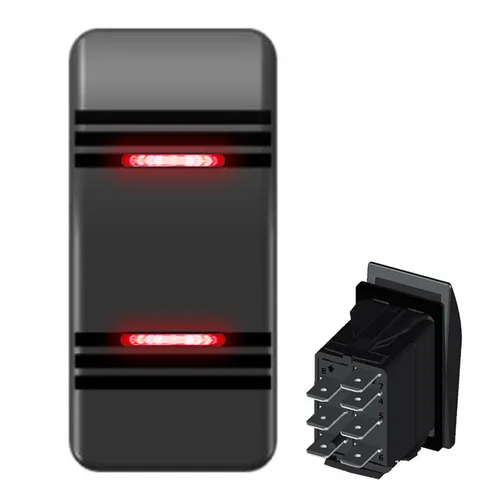 Vista 25 de Interruptor basculante marino de 3 pines para coche y barco 12V 24V encendido/apagado impermeable con LED azul SPST