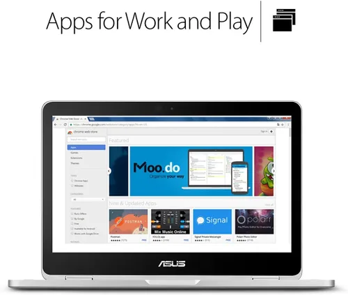 Vista 4 de ASUS laptop Chromebook Flip C302CA-DHM4, pantalla táctil de 12.5 pulgadas, Intel Core m3 con 64GB de almacenamiento y RAM de 4GB