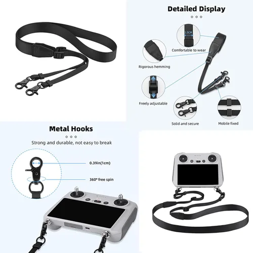 Vista 7 de Correa de cordón para el cuello para DJI RC/RC 2/RC Pro Accesorios de control remoto ajustable y desmontable Correa de cuello Rc con tornillos