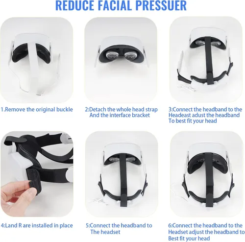 Vista 4 de Elite Head Strap for Oculus Quest 25000 mAh Fast Charging VR Power Adjustable Head Strap Replacement with Enhanced Support and Comfort in VR