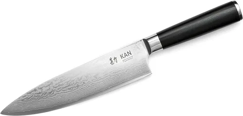Vista 7 de KAN Cuchillo de chef profesional Core VG-10 de 8 pulgadas, 67 capas de Damasco ambidiestro