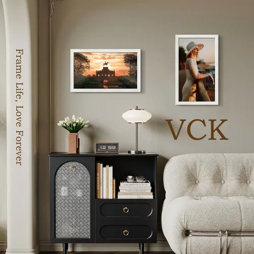 Vista 27 de VCK Marcos para póster de madera maciza de 22.375 x 34 pulgadas, marco de fotos A1 negro con montaje en pared, paquete de 3