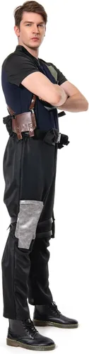 Vista 9 de Chaqueta de cosplay para hombre, pantalones, uniforme superior, cinturón marrón, guantes, disfraz de Halloween