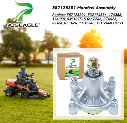 Vista 2 de 587125201 Conjunto de mandril reemplazar Husqvarna 587125201, 532174356, 174356, 174358, 539107515, Husqvarna z246 Husqvarna z246, rz4623, rz4623