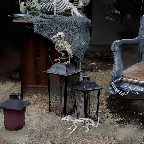 Vista 6 de Bolsa de huesos decoración de Halloween - 28 huesos más bolsa de malla - Scary Home Decor