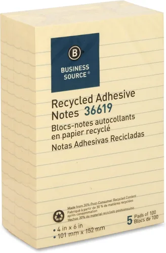 Vista 3 de Business Source Notas Adhesivas Amarillas 4"x6