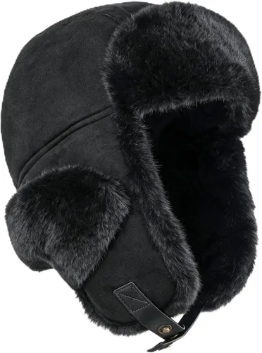 Vista 7 de Unigear Sombrero de trampero de invierno para hombres y mujeres Gris Negro