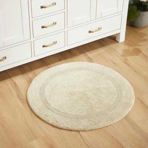 Vista 205 de Better Trends - Juego de 2 alfombras de baño 100% algodón, extra suaves, con borlas, de 17" x 24", alfombra de baño superabsorbente y reversible