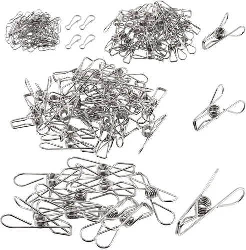 Vista 3 de Swpeet 195pcs Clip de alambre de metal multiusos a prueba de viento pinzas de metal clips titulares